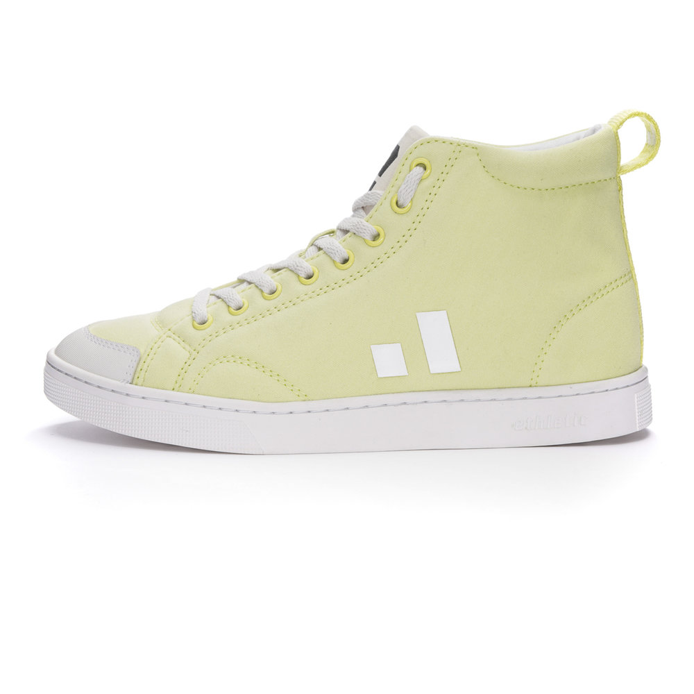Ethletic Fair Trainer Active Hi Cut Lime Yellow | Just White