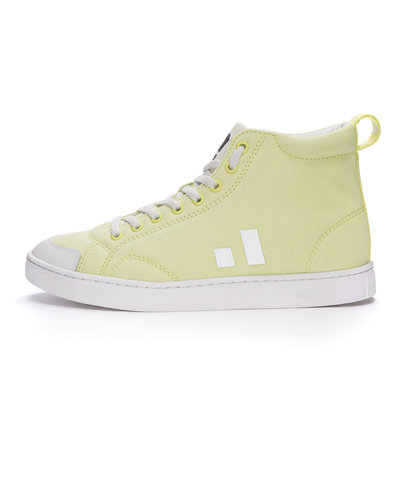 Ethletic Fair Trainer Active Hi Cut Lime Yellow | Just White
