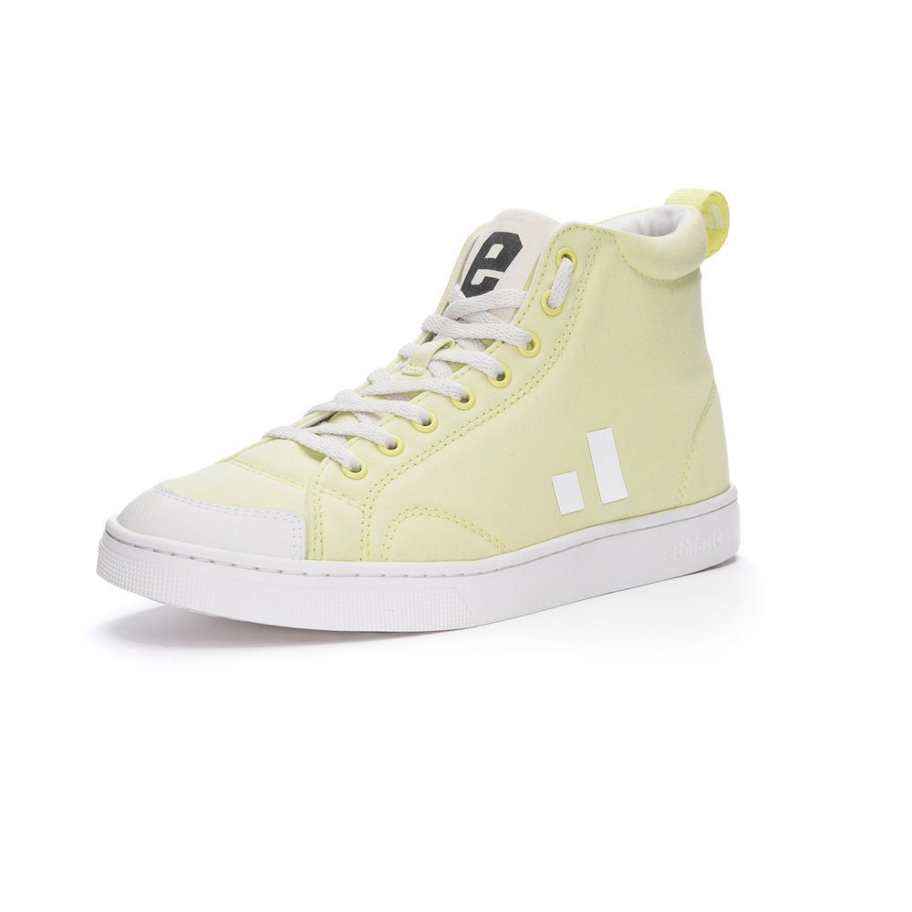 Ethletic Fair Trainer Active Hi Cut Lime Yellow | Just White