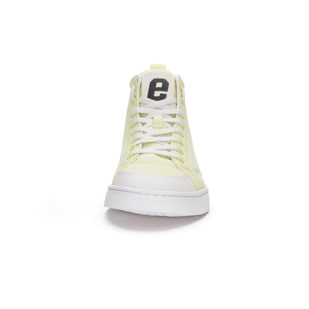 Ethletic Fair Trainer Active Hi Cut Lime Yellow | Just White