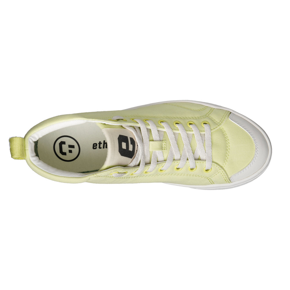 Ethletic Fair Trainer Active Hi Cut Lime Yellow | Just White