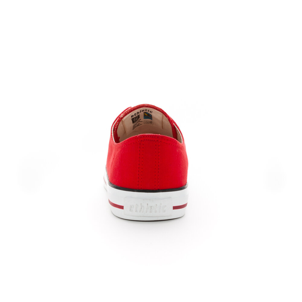 Ethletic Fair Trainer White Cap Lo Cut Cranberry Red | Just White