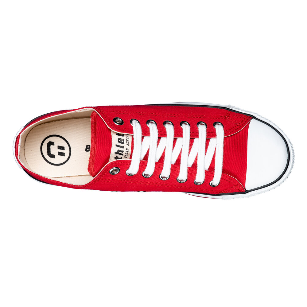 Ethletic Fair Trainer White Cap Lo Cut Cranberry Red | Just White