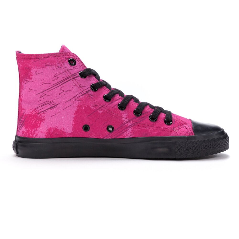 Ethletic Fair Trainer Black Cap Hi Cut Dove Camo Neon Beetroot | Jet Black