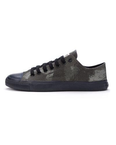 Ethletic Fair Trainer Black Cap Lo Cut Dove Camo Olive | Jet Black