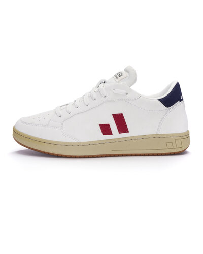 Ethletic Jesse Lo Cut Classic Chalk White | Accent Rio Red