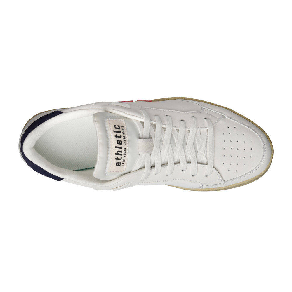 Ethletic Jesse Lo Cut Classic Chalk White | Accent Rio Red