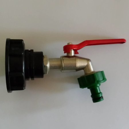 IBC Adapter, Grobgewinde S60x6 mit Kugelhahn und Dichtung inkl. Gardena-System #HD15G