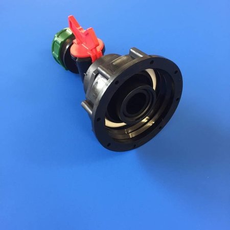 IBC Adapter, Grobgewinde S60x6 mit Mini-Absperrventil inkl. Gardena-System