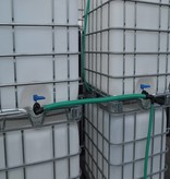 IBC Tank, Anlage 4000L mit Schlauch, auf Stahl/PE-Palette