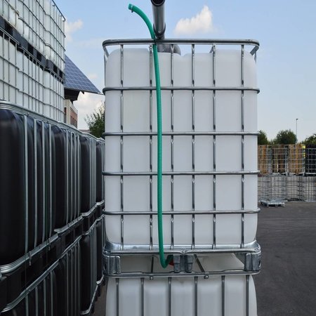 IBC Tank, Anlage 4000L mit Schlauch, auf Stahl/PE-Palette