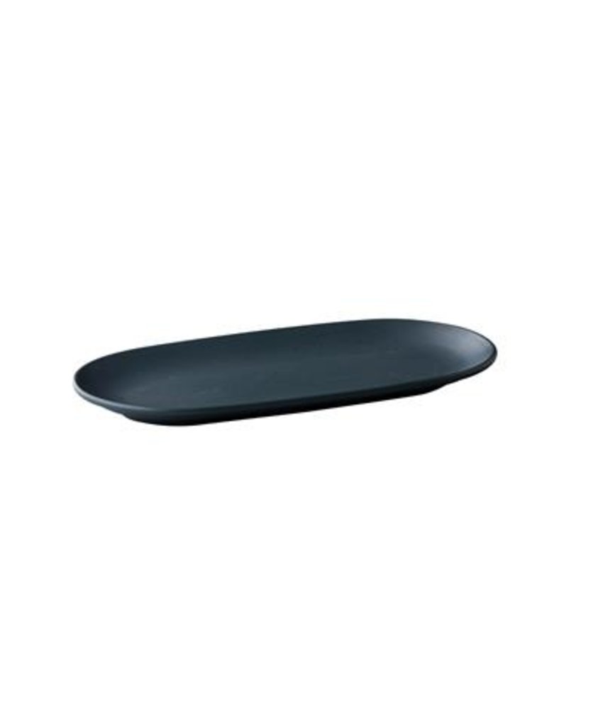 Q Authentic Tinto Ovale serveerbord mat donkergrijs 30 x 15 cm ( 6 STUKS)