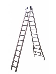 Maxall Tweedelige ladder 2x8 Maxall blank I 4.50 meter