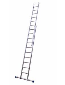 Maxall Tweedelige ladder 2x14 Maxall recht met stabiliteitsbalk I 7.50 meter