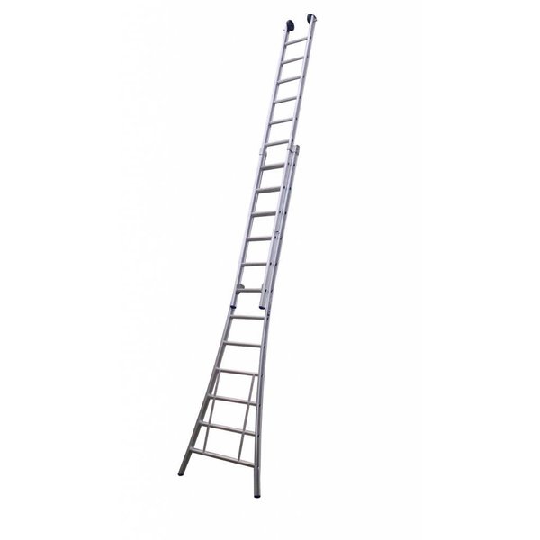 parallel Onbepaald steen Tweedelige ladder 2x16 Maxall uitgebogen blank I 8,50 meter werkhoogte -  LadderHulp.nl