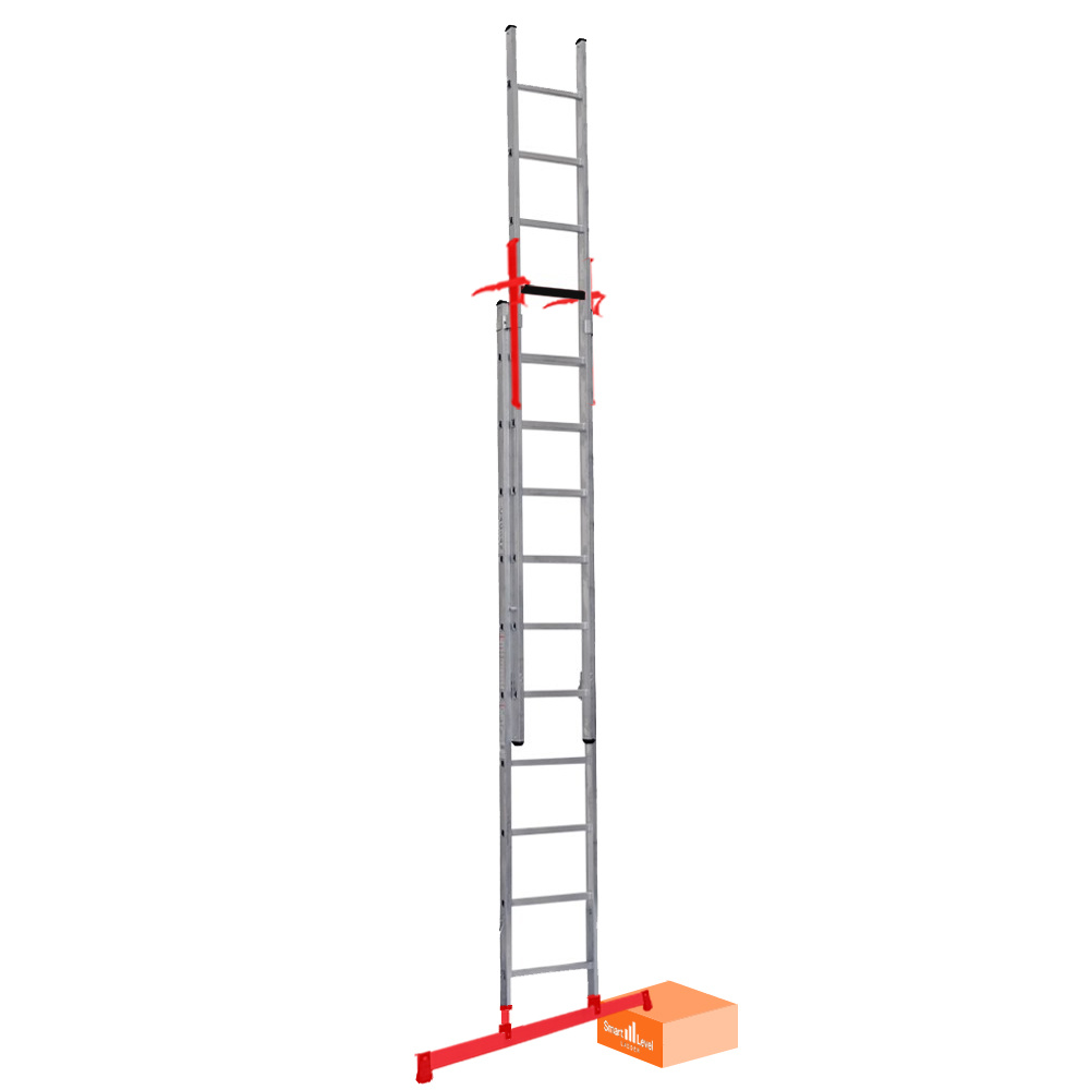 Inspiratie Categorie Meter Tweedelige ladder Smart Level en Top Safe 2 x 14 I 7,30 meter -  LadderHulp.nl