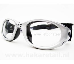 Voetbalbril met band | Zilver | Small
