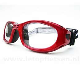 Voetbalbril met band | Rood | Large