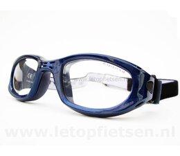 Voetbalbril met band | Donker blauw | X-Large