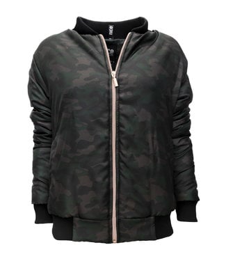 Dark camouflage bomber jacket