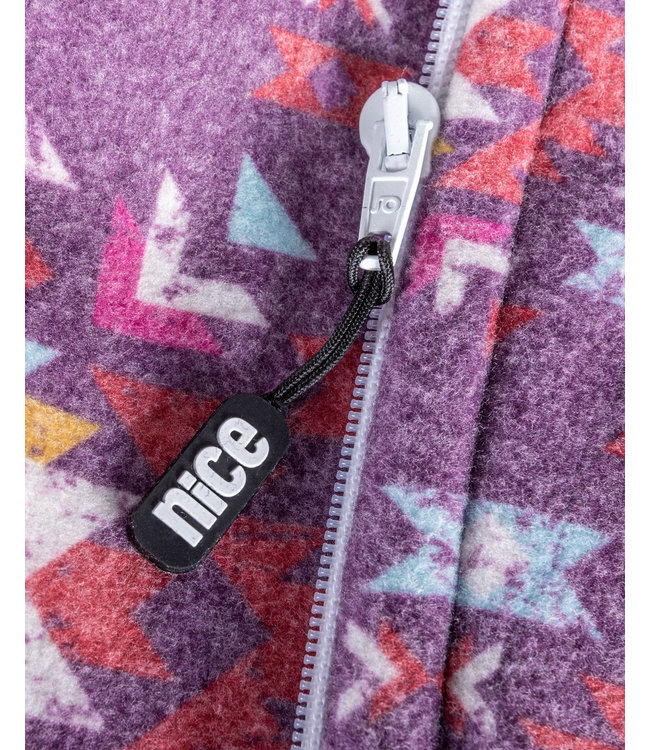 Giacca western in pile polare viola con cerniera