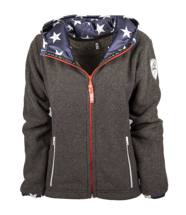 USA polar fleece ZIP Marrone