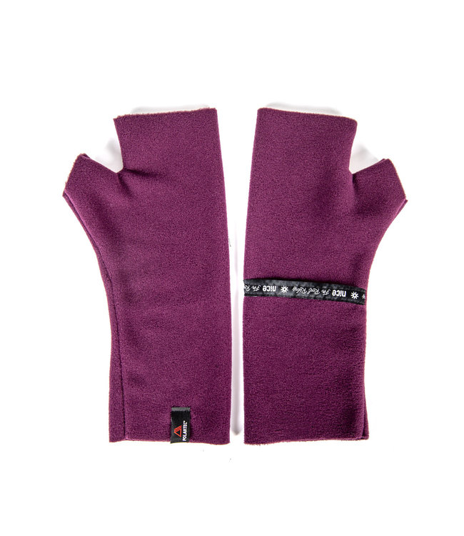 Polartec fleece wrist warmers Plum