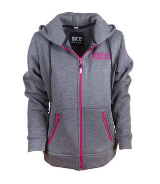 Fleece zip, pink-grey
