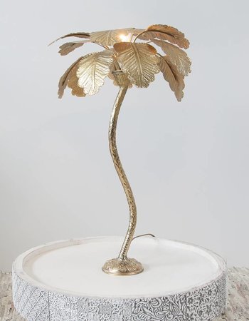 Zenza Lámpara de mesa palma - oro - Ø40x65cm - Zenza