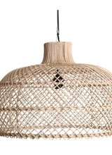 Oneworld Interiors Lámpara de suspensión de ratán - natural - Ø56cm