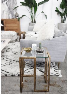 Green, Grey and brass in a Scandinavian, Art Deco setting with an ethnic touch. Seen on Pinterest