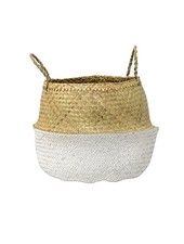 Bloomingville Seagrass basket - natural/white - Ø50xH34cm - Bloomingville