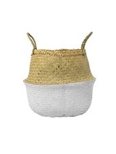 Bloomingville Seagrass basket - natural/white - Ø35xH32 - Bloomingville