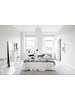 Dream a way about places far and away.. in this pure white bedroom styled with naturel materials. Vu sur Gravity Home