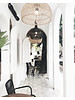 A stunning patio with a balanced mix of black and natural rattan furniture and lightning. Photo by Hong Henwood|Interior Designer