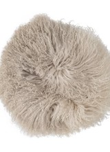 Bloomingville Coussin en peau d'agneau Tibet - naturel - Ø35cm - Bloomingville