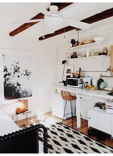We can feel the Australian boho vibe in this tiny living space!  Seen at sfgirl