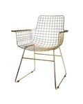 HK Living Set de 2 Fauteuils WIRE métal à accoudoirs - laiton - HK Living