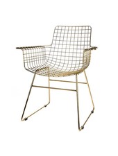 HK Living Set de 2 Fauteuils WIRE métal à accoudoirs - laiton - HK Living