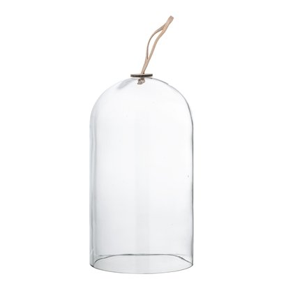 Bloomingville Deco Dome - Glass and Leather - Ø14xh25cm - Bloomingville