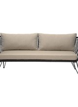 Bloomingville Outdoor sofa - black / natural - L175xH72xW74cm - Bloomingville