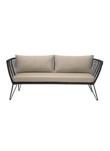 Bloomingville Outdoor sofa - black / natural - L175xH72xW74cm - Bloomingville