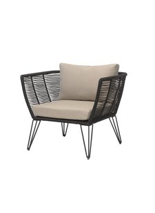 Bloomingville Outdoor lounge chair - black / natural - Bloomingville