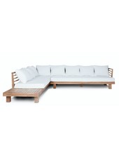 Dareels White outdoor sofa 'STRAUSS' - recycled teak and polyester - 300x250cm - Da