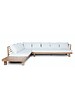 Dareels White outdoor sofa 'STRAUSS' - recycled teak and polyester - 300x250x67cm - Da