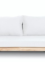Dareels White outdoor sofa 'STRAUSS' - recycled teak and polyester - 130x82cm - Dareels