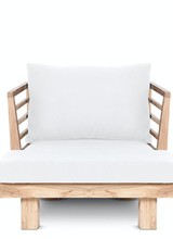 Dareels White outdoor chair 'STRAUSS' - recycled teak and polyester - 84x82cm - Dareels