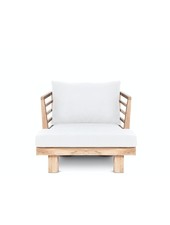 Dareels White outdoor chair 'STRAUSS' - recycled teak and polyester - 84x82cm - Dareels