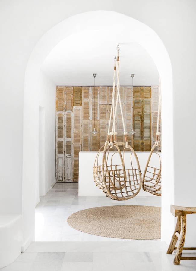 Bamboo at Elmwood furniture at the Boho styled San Giorgo hotel in Greece
