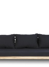 Dareels Canapé de Jardin 'STRAUSS' - teck recyclé et polyester - black - 214x82cm - Dareels